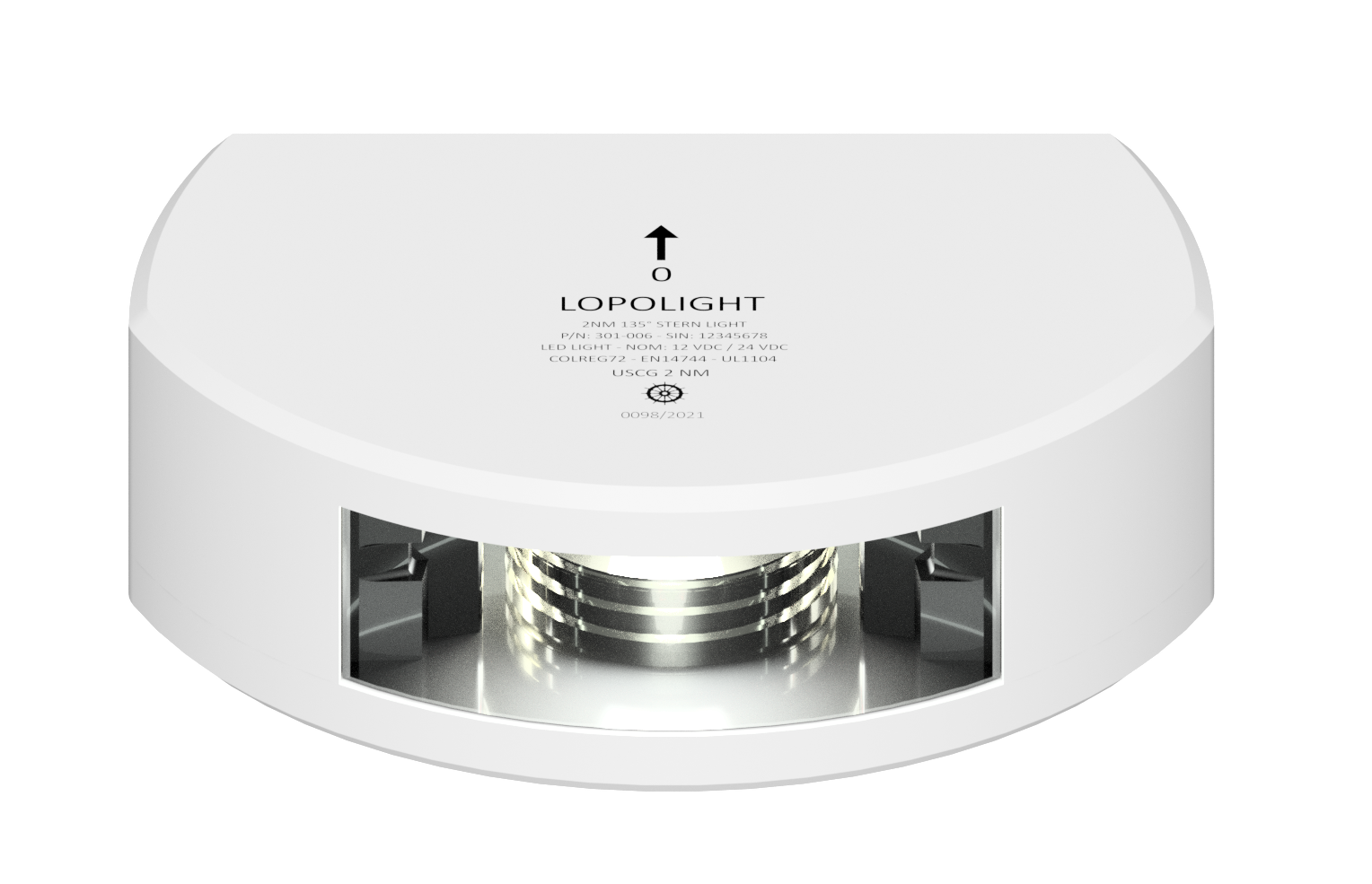 2nm 135° White, Stern, white ceramic coated